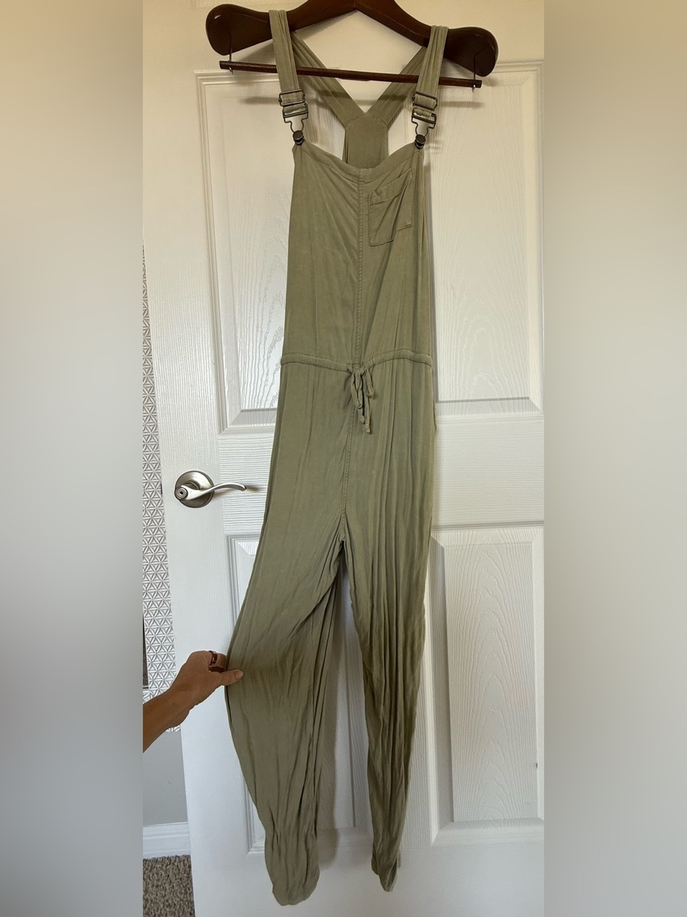 Chaser Olive Green Utility Romper with Adjustable Straps